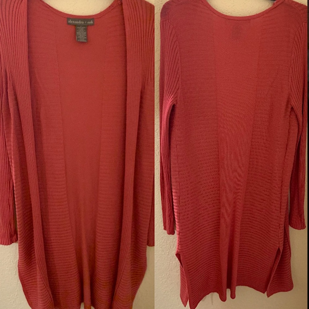 Long pink sweater